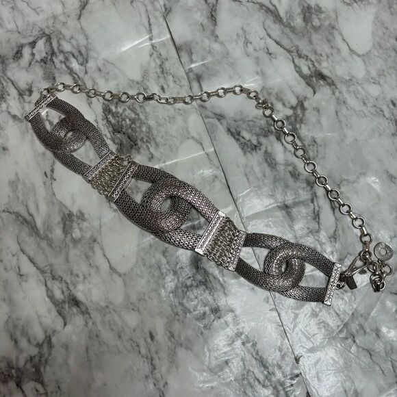 Chico’s 90’s Y2K Silver Large chain Link Belt Metal - Picture 1 of 5